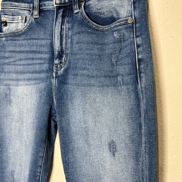KanCan Distressed Skinny Jeans High Rise Raw Hem Light Wash Women’s Size 7/27 - Picture 3 of 16